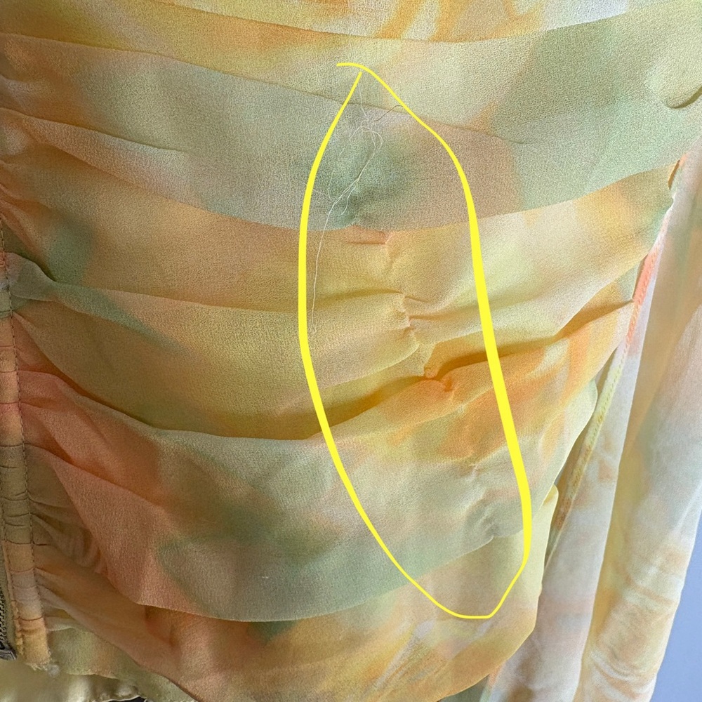 $243 NWT Yellow For Love And Lemons “Harper” Draped Corset Top Sz Medium - Picture 11 of 12